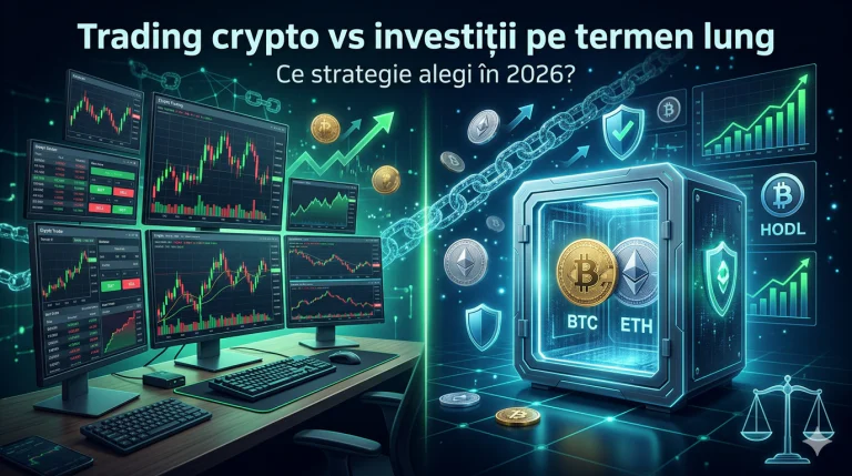 Trading crypto vs investiții pe termen lung: Ce strategie domină piața în 2026?