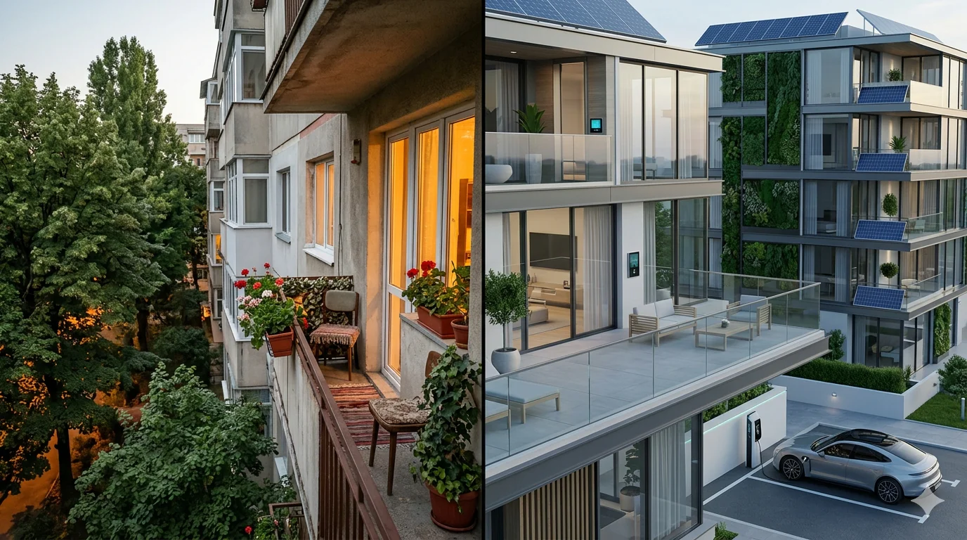 apartament nou vs vechi